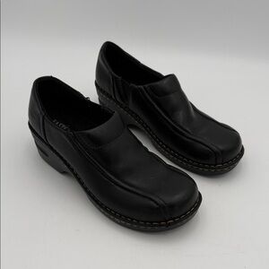 Eastland Black Leather mule shoe women 9.5W slip on comfort casual office retro